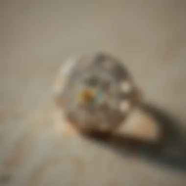 18k white gold ring featuring intricate design details