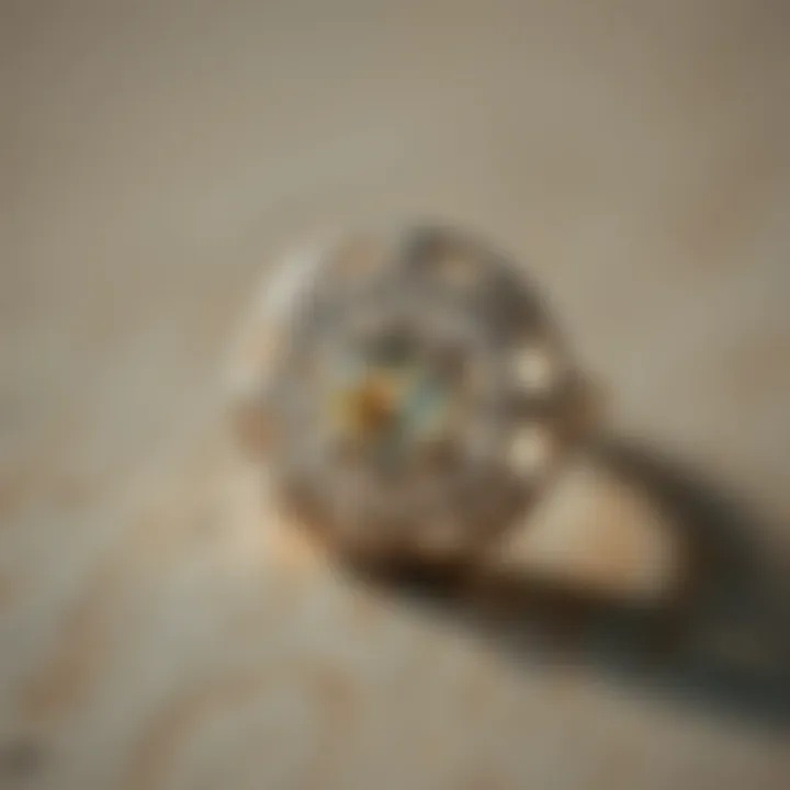 18k white gold ring featuring intricate design details