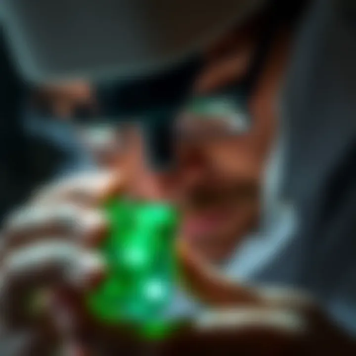 Gemologist examining an emerald for certification