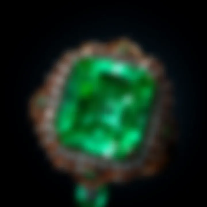Radiant green emerald showcasing its rich hue and clarity