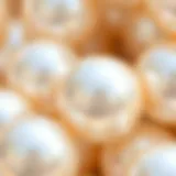 Close-up view of Akoya pearls showcasing their luster and color variations