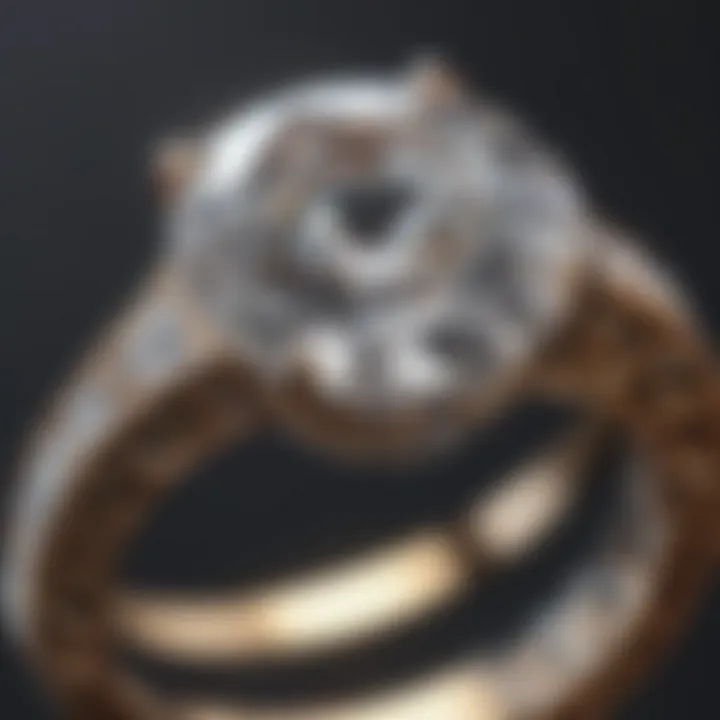 A close-up view of a one carat diamond ring showcasing its brilliance