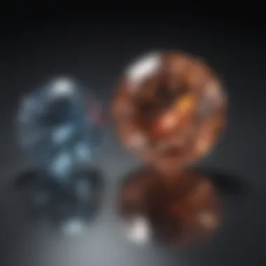 Side-by-side comparison of diamond colors showcasing the spectrum