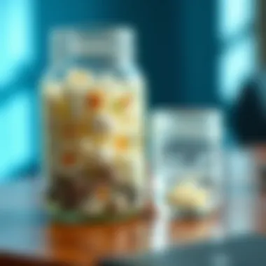 Homemade cleaning solutions for silver jewelry in glass containers