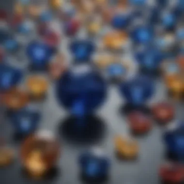 Diversity and Rarity in Sapphire Hues An array of sapphires in various colors highlighting their rarity