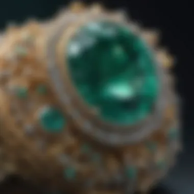 A close-up view of an emerald gemstone, illustrating its natural beauty and clarity.