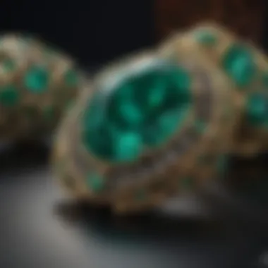 A historical depiction of ancient civilizations using emeralds in their artifacts.