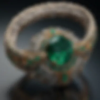 A contemporary jewelry piece featuring an emerald, highlighting modern design trends.