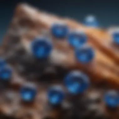 Visual representation of the geological formation of blue sapphires in their natural habitat