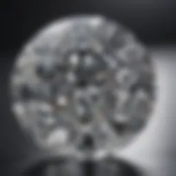 A close-up of a circle cut diamond showcasing its unique facets and brilliance