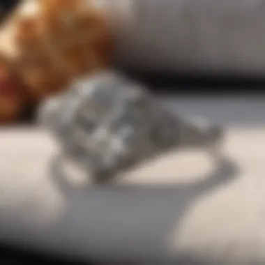 A pristine engagement ring drying on a clean, dry towel