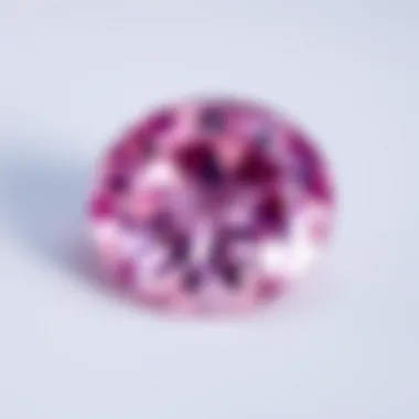 Close-up of cut Ceylon pink sapphire showcasing its clarity