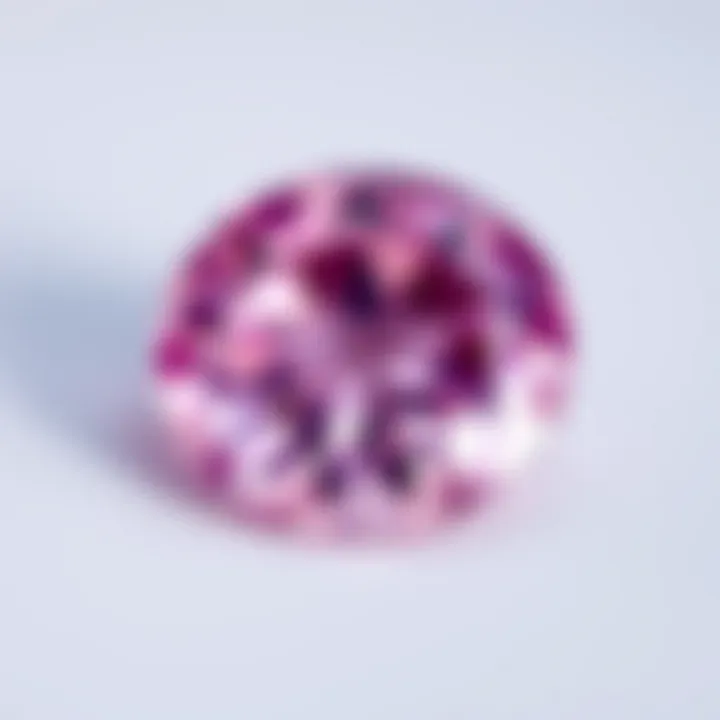 Close-up of cut Ceylon pink sapphire showcasing its clarity