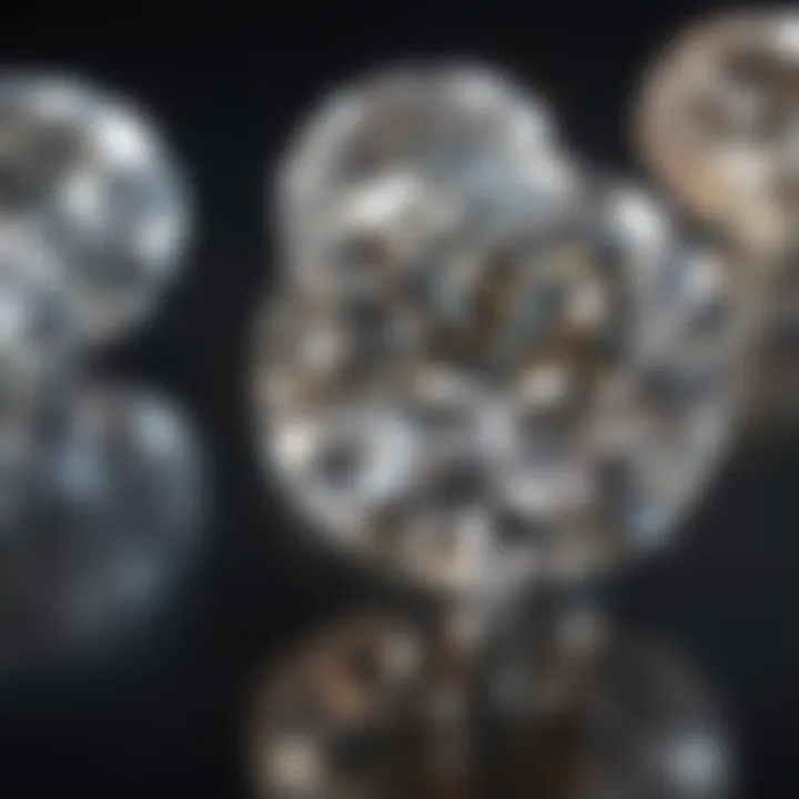 Visual representation of light performance in different diamond cuts