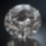 Close-up view of a round cut diamond showcasing its brilliance