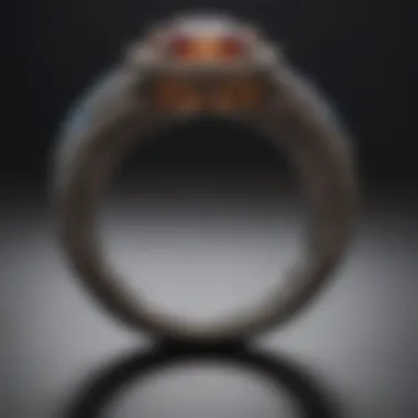 A finished stone ring showcasing intricate details