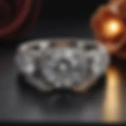 A dazzling diamond engagement ring set against a luxurious velvet backdrop