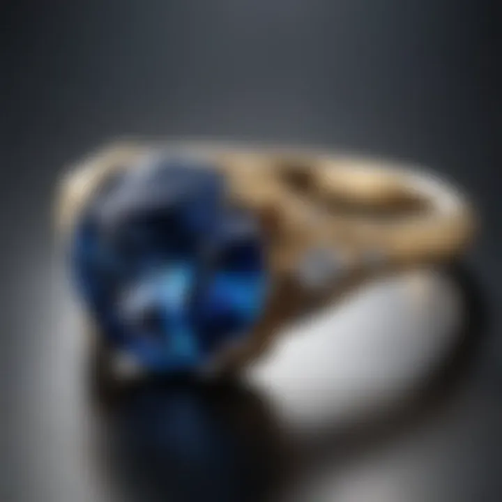 A stunning sapphire gemstone showcasing its deep blue hue and brilliance.