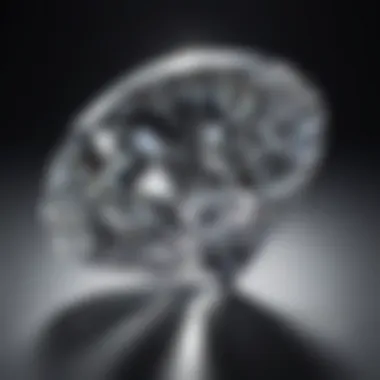 A close-up of a polished De Beers diamond reflecting light beautifully