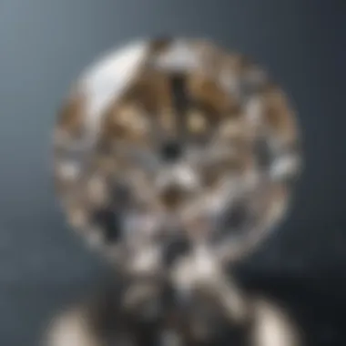 A close-up view of a sparkling diamond highlighting its clarity and cut