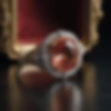 Elegant Engagement Ring in Velvet Presentation An elegant engagement ring presented in a velvet box