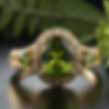 A Stunning Demantoid Garnet Ring Vibrant green demantoid garnet gemstone set in a gold ring