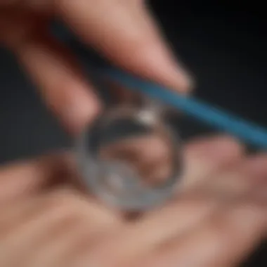 A piece of string marked at the point of circumference around a finger.