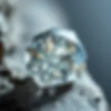 Close-up view of a moissanite gemstone showcasing its clarity