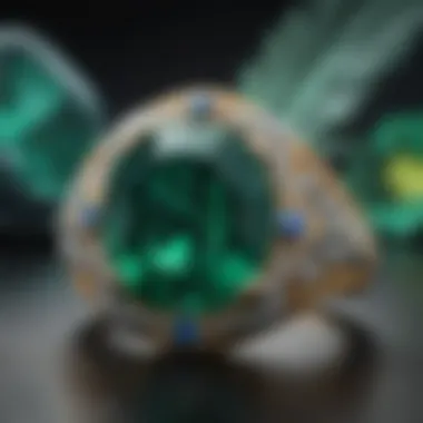 A close-up view of an emerald's color and clarity, highlighting the gemstone's unique characteristics.