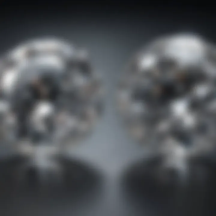 Close-up of diamond characteristics highlighting clarity and cut