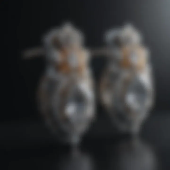 Exquisite diamond earrings displayed elegantly