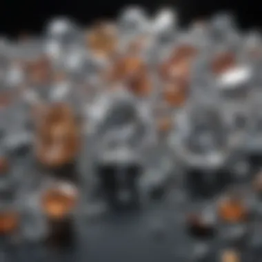 Microscopic Comparison of Diamonds Comparison of lab diamond and natural diamond under a microscope