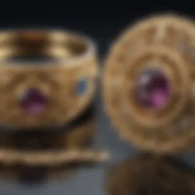 Before and after comparison of polished gold jewelry