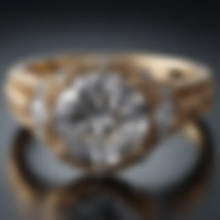 Unique design of an engagement ring featuring lab-created diamonds