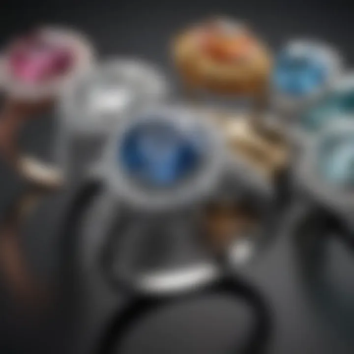 A variety of engagement rings showcasing different styles and gemstones