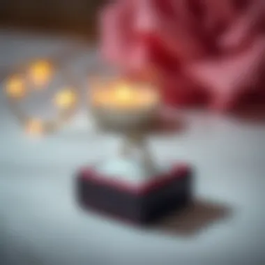 A beautifully wrapped engagement ring box ready for gifting