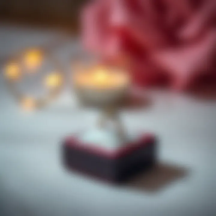 A beautifully wrapped engagement ring box ready for gifting