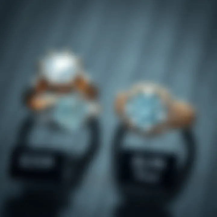 Visual comparison of prices for engagement rings from different retailers