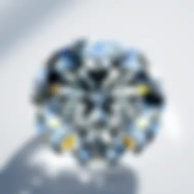 Detailed view of a diamond showcasing its cut and brilliance