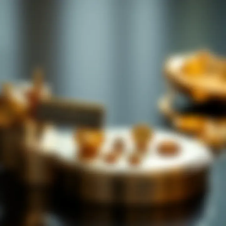 Valuation Techniques for 925 Gold A scale measuring gold pieces to demonstrate valuation