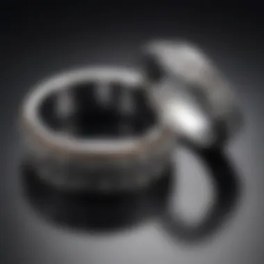 A comparison of tungsten and traditional metal wedding bands side by side, highlighting their differences.