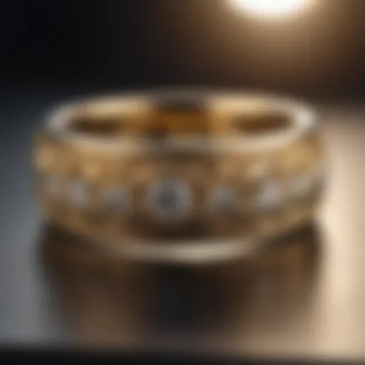 Luxurious gold wedding band showcasing intricate craftsmanship