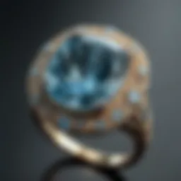 Elegant aquamarine ring showcasing its vibrant blue hue