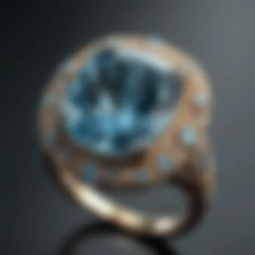 Elegant aquamarine ring showcasing its vibrant blue hue