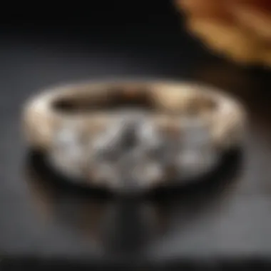 Elegant engagement ring displayed on a velvet background