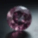 Close-up of a vibrant alexandrite gemstone displaying color change