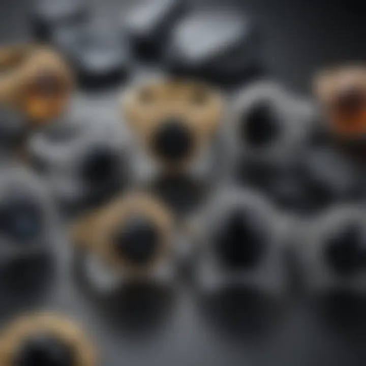 Variety of black stones commonly used in diamond rings