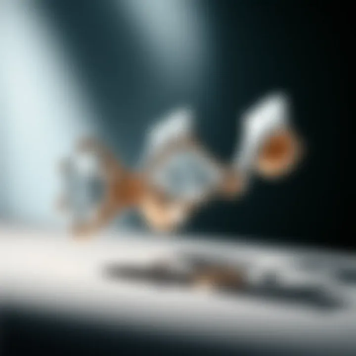 Various settings of diamond earrings arranged artistically