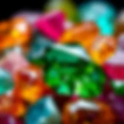A close-up view of vibrant Amazon gemstones displaying their unique colors and textures