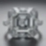 Close-up view of an Asscher cut diamond showcasing its clarity and precision.